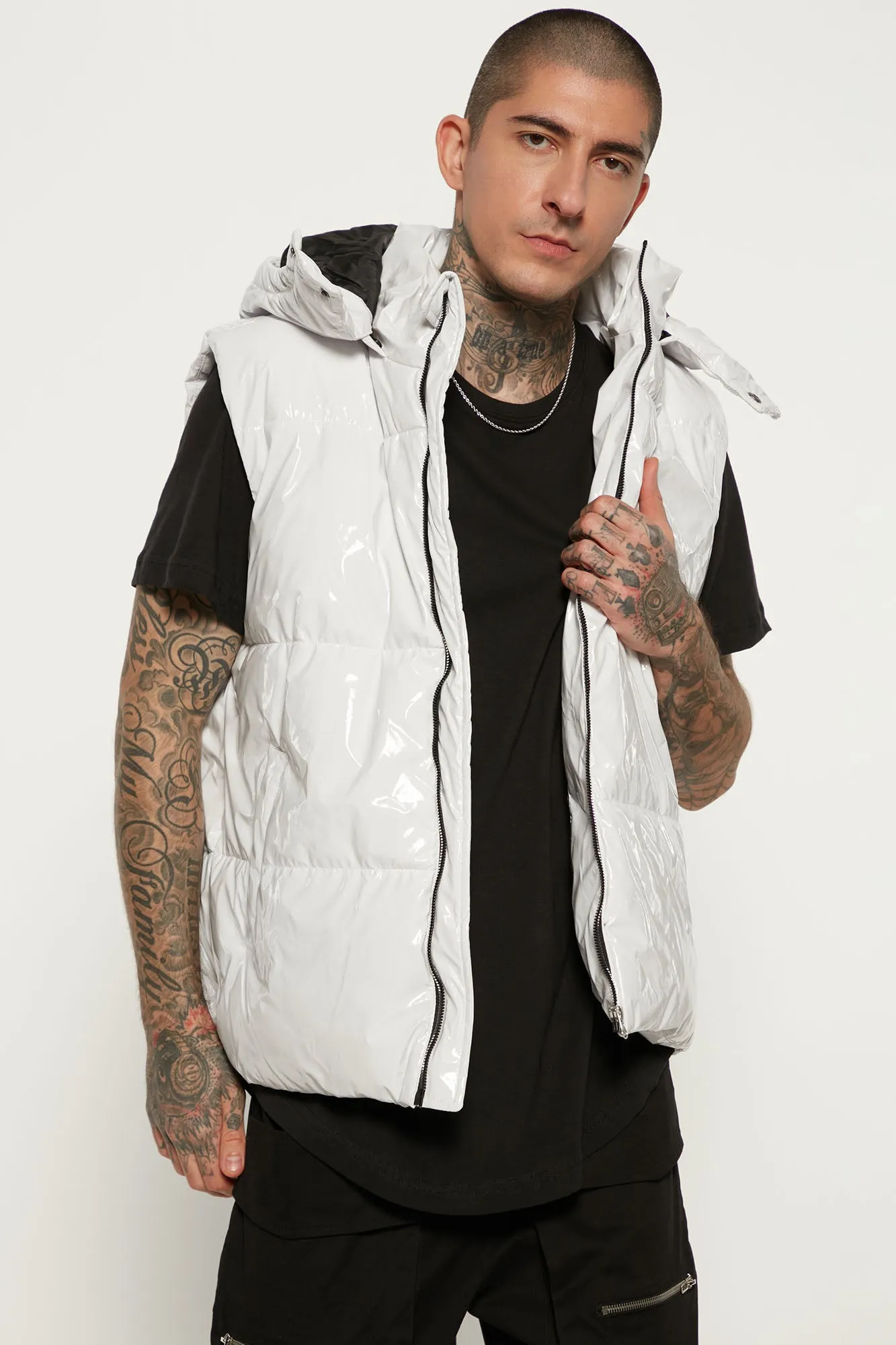 Almost There Hooded Puffer Vest - White