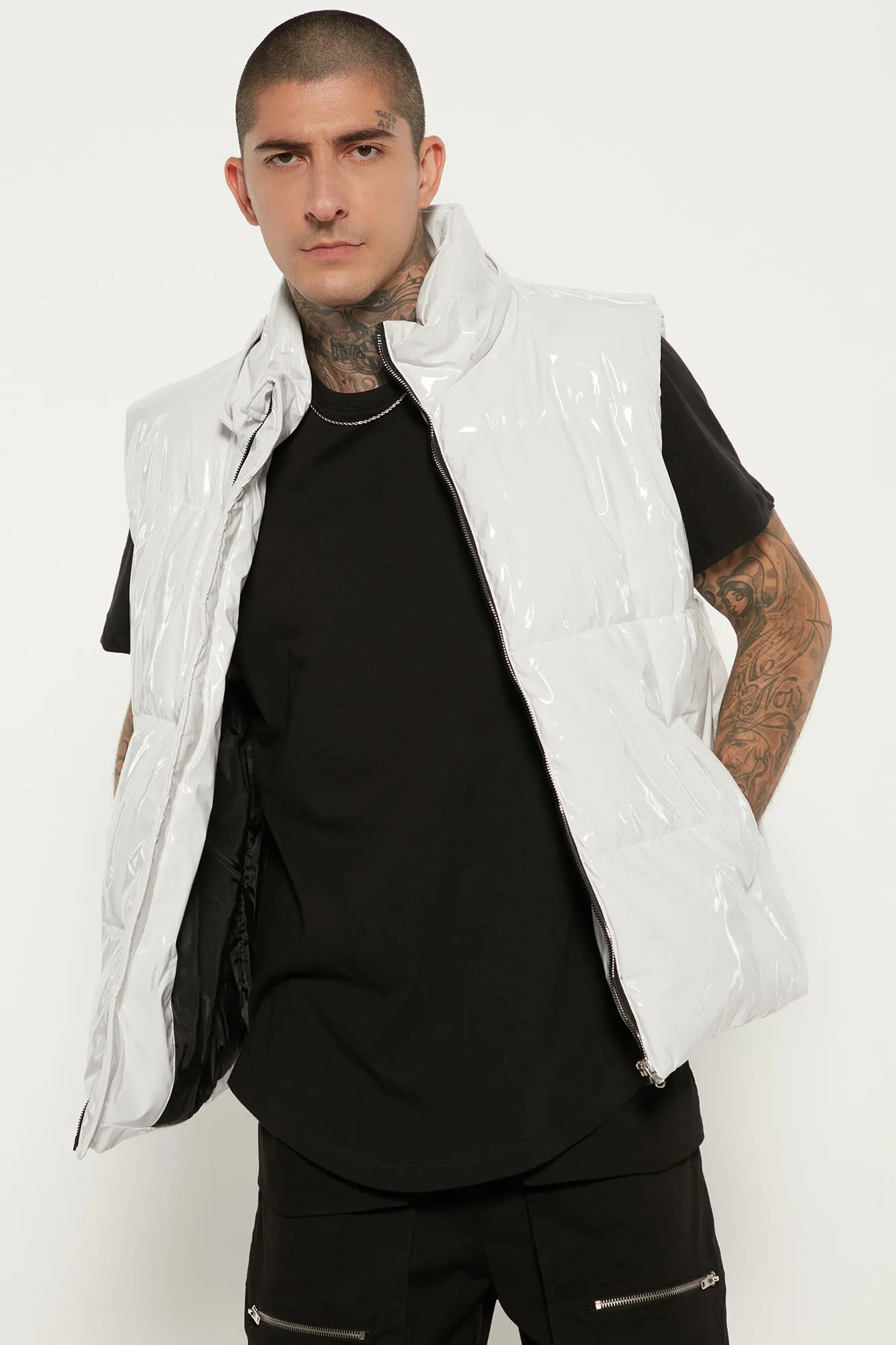Almost There Hooded Puffer Vest - White