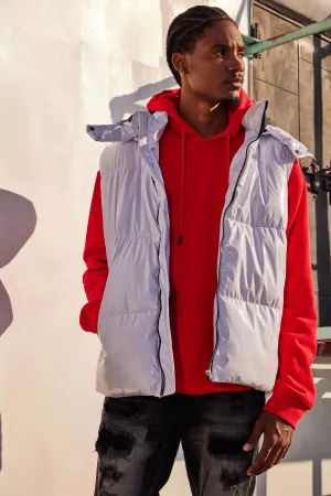 Almost There Hooded Puffer Vest - White