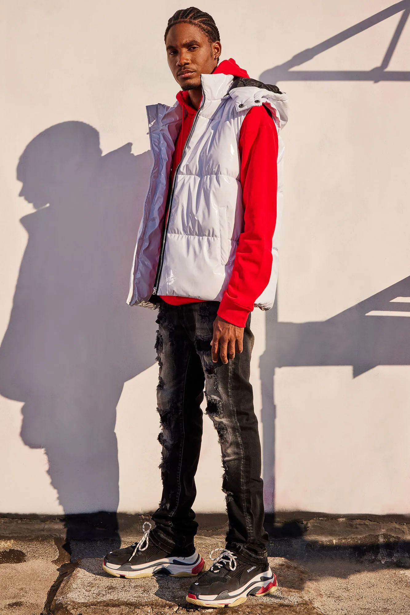 Almost There Hooded Puffer Vest - White