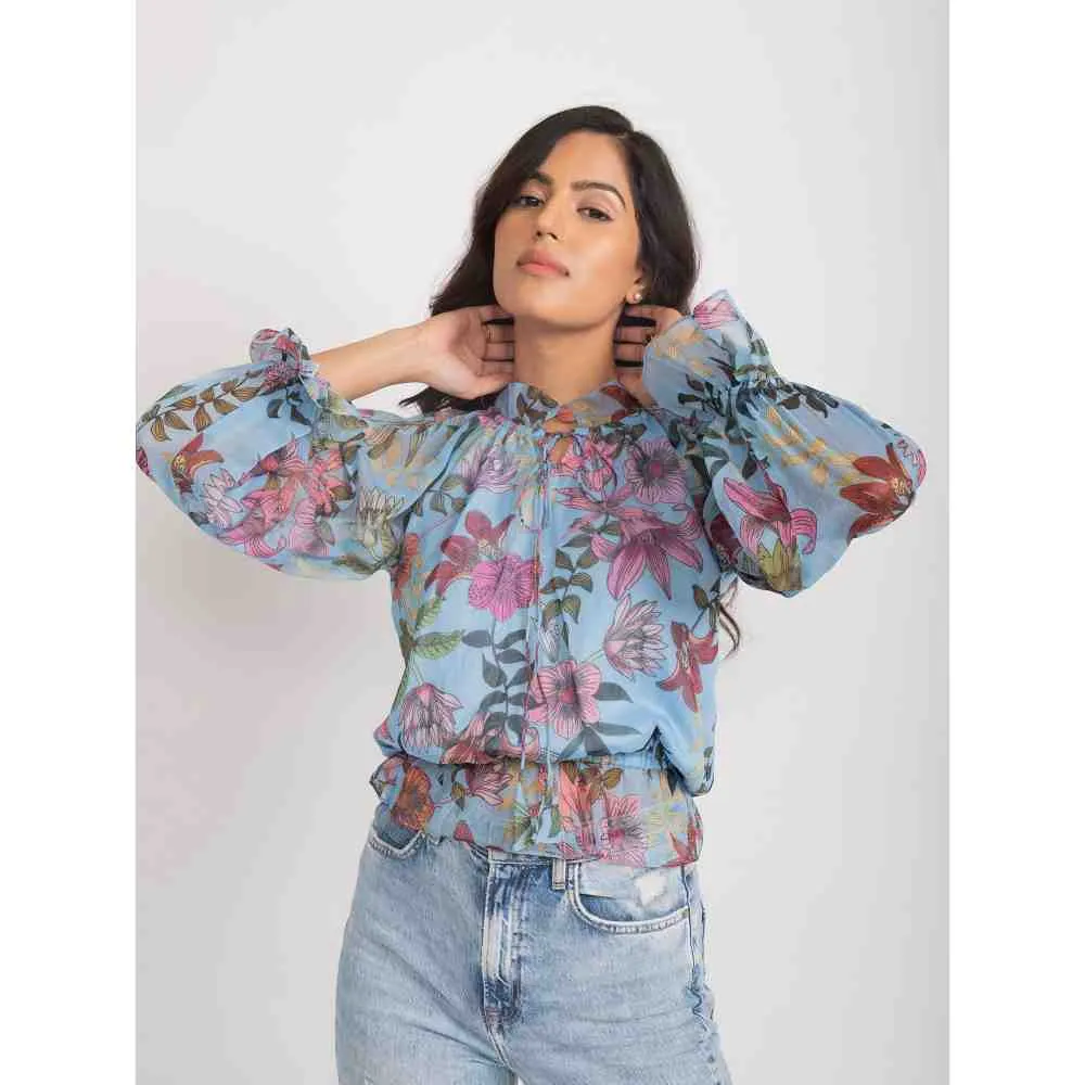 AROOP SHOP INDIA Julia Keyhole Neck Ruffle Top
