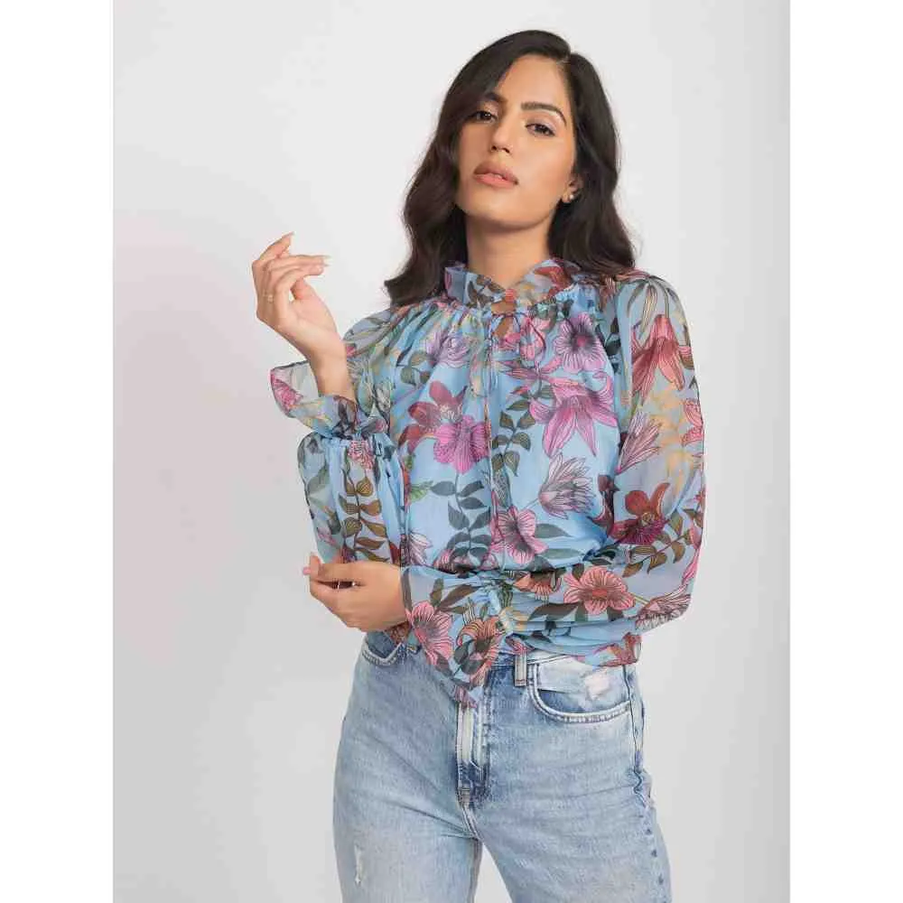 AROOP SHOP INDIA Julia Keyhole Neck Ruffle Top