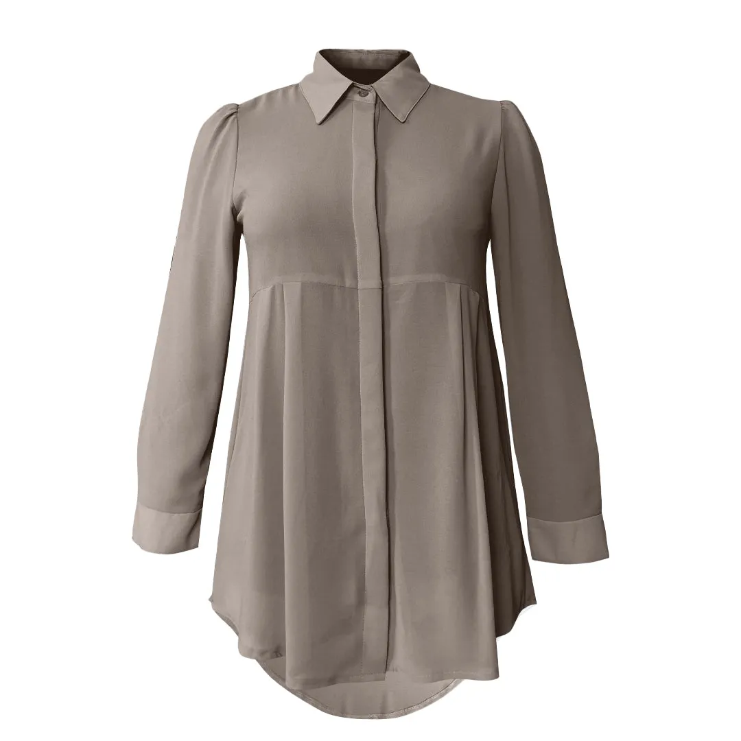Basic Hi-Low Chiffon Flare Blouse - Sweet