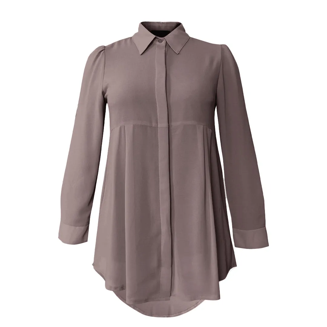 Basic Hi-Low Chiffon Flare Blouse - Sweet