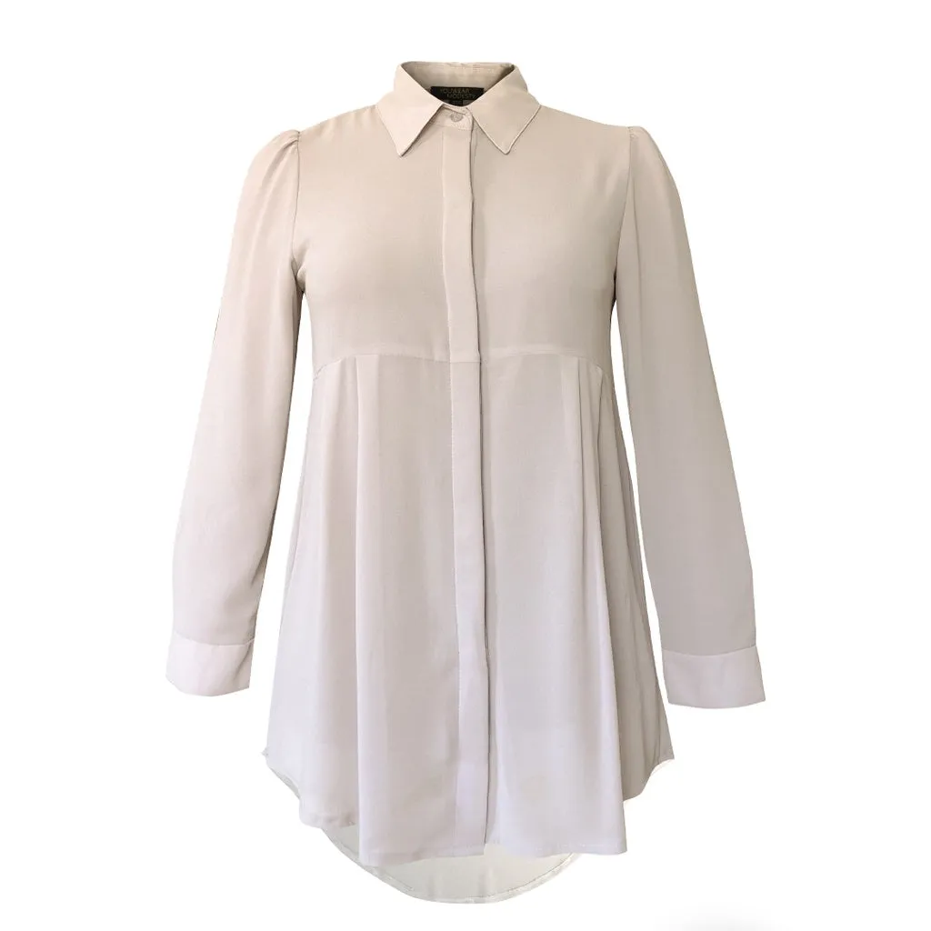 Basic Hi-Low Chiffon Flare Blouse - Sweet
