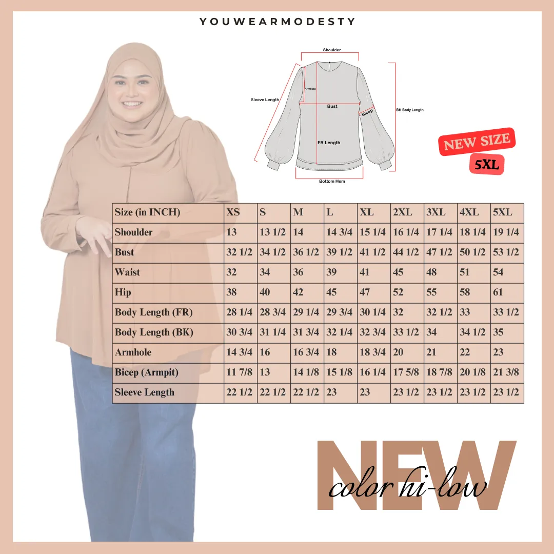 Basic Hi-Low Chiffon Flare Blouse - Sweet