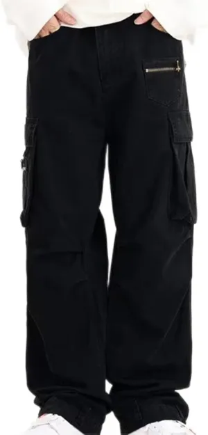 Cargo Pants for Men Relaxed Fit Men Mens Autumn and Winter High Street Fashion Leisure Loose Sports Running Patchwork