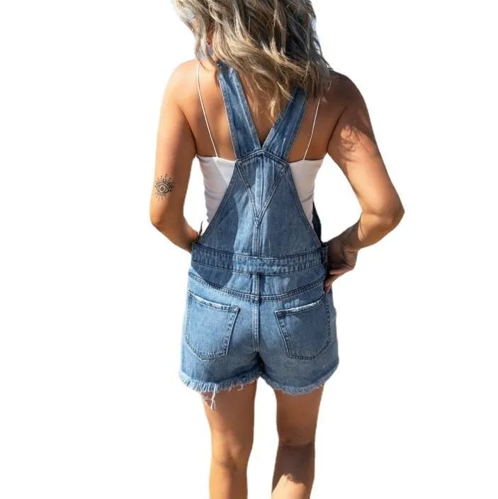 Casual Cotton Blend Overalls