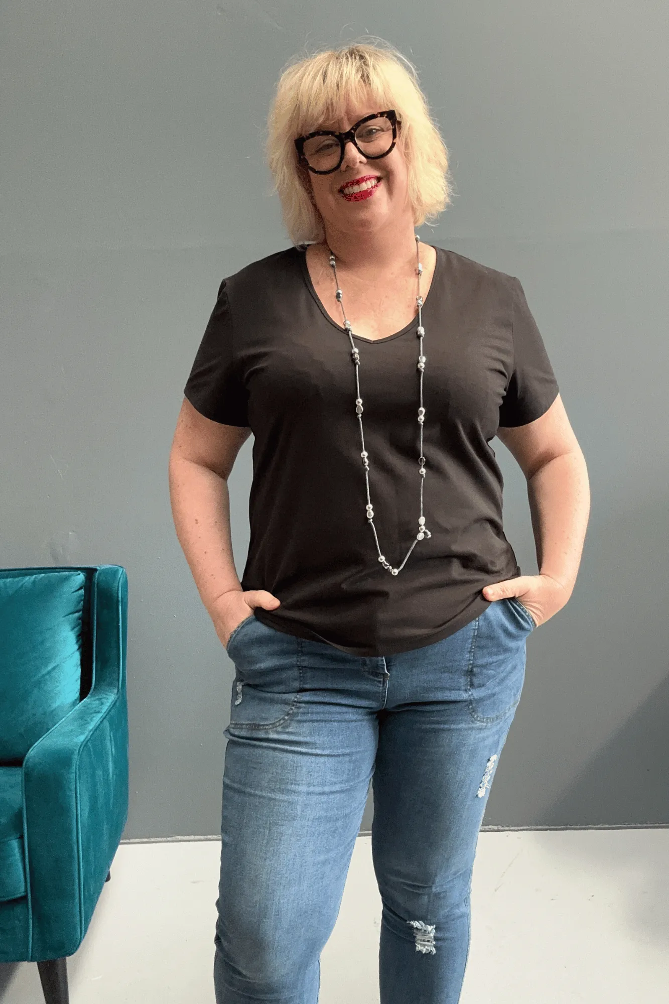 'COTTON LYCRA' Classic Tee - Black