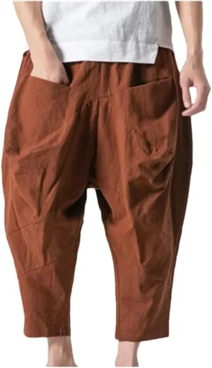 Disimlarl Men Baggy Pants Trousers Elastic Waist Harem Pants Wide Legs Unsiex Hiphop Track Pants