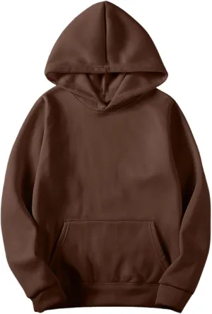 Fall Sweatshirts For Women Solid Color Comfy Fleece Hoodies Lightweight Casual Trendy Hooded Sweatshirt