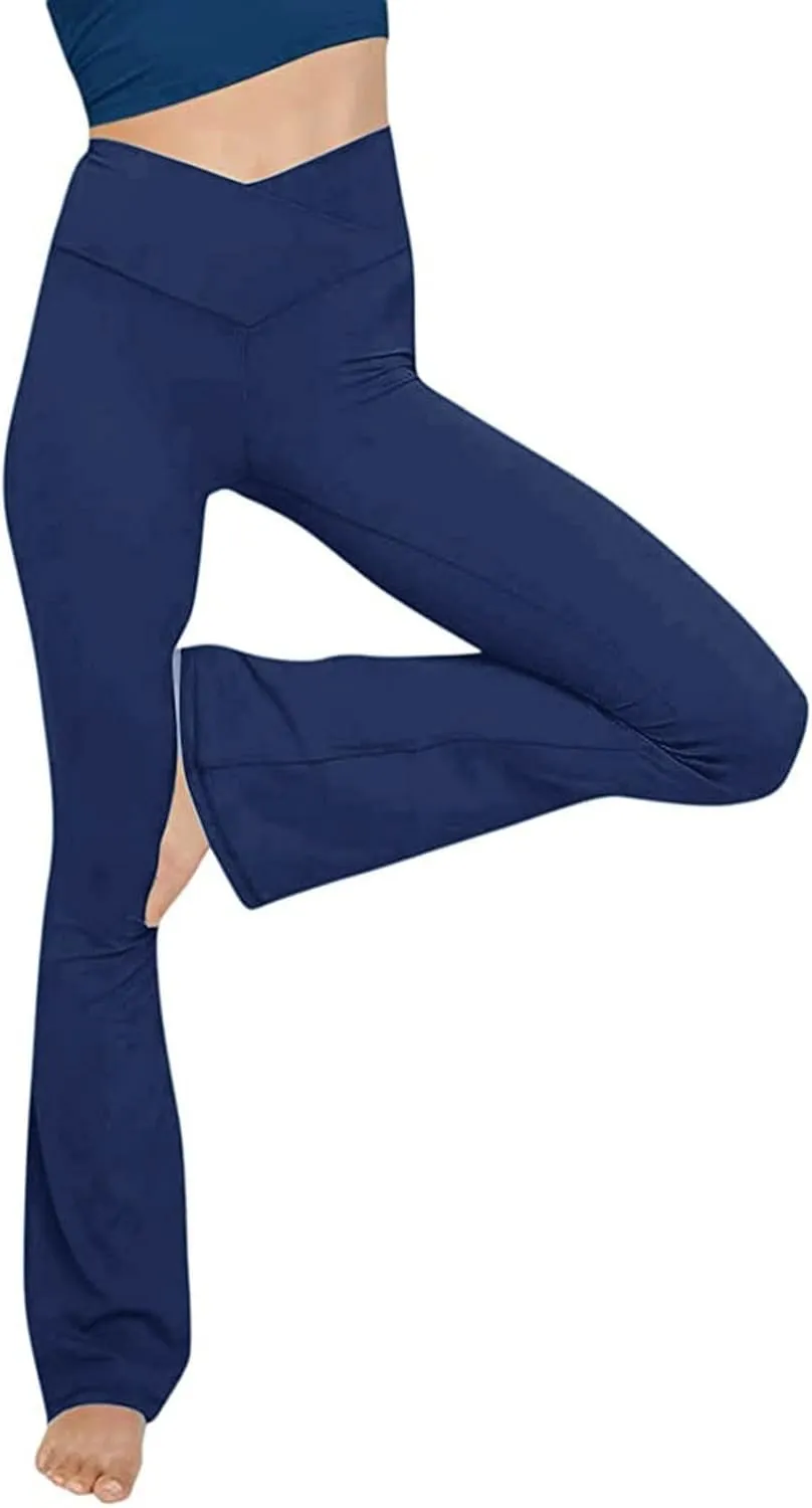 Flare Yoga Pants Womens High Waist Sports Workout Running Straight Leg Pant Plus Size Sexy Fitness Breathable Trousers