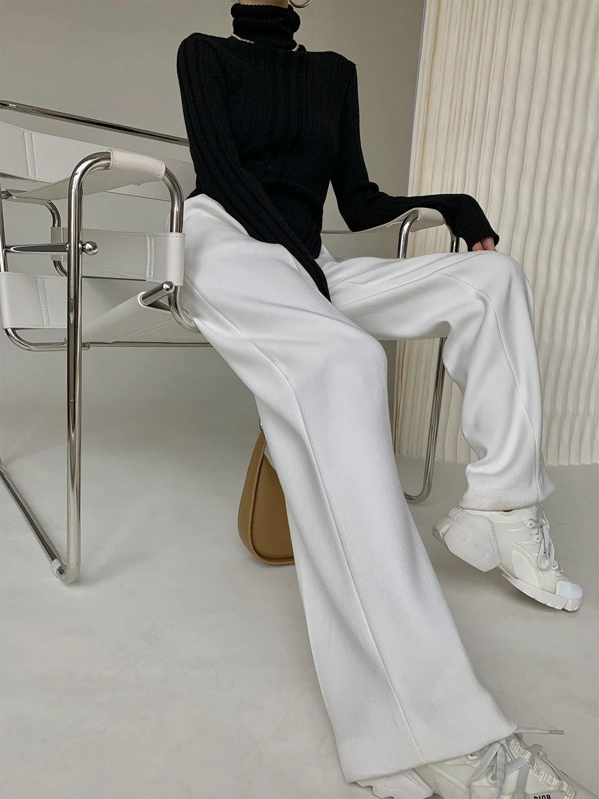 High-waisted Wide Straight Leg Pants
