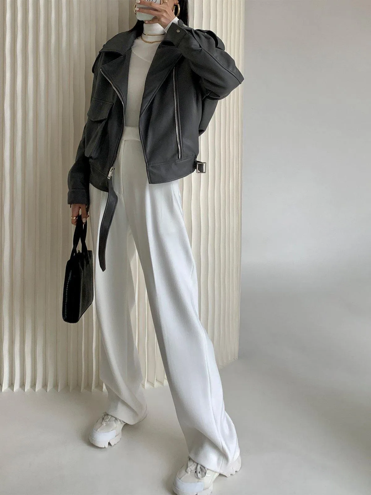 High-waisted Wide Straight Leg Pants