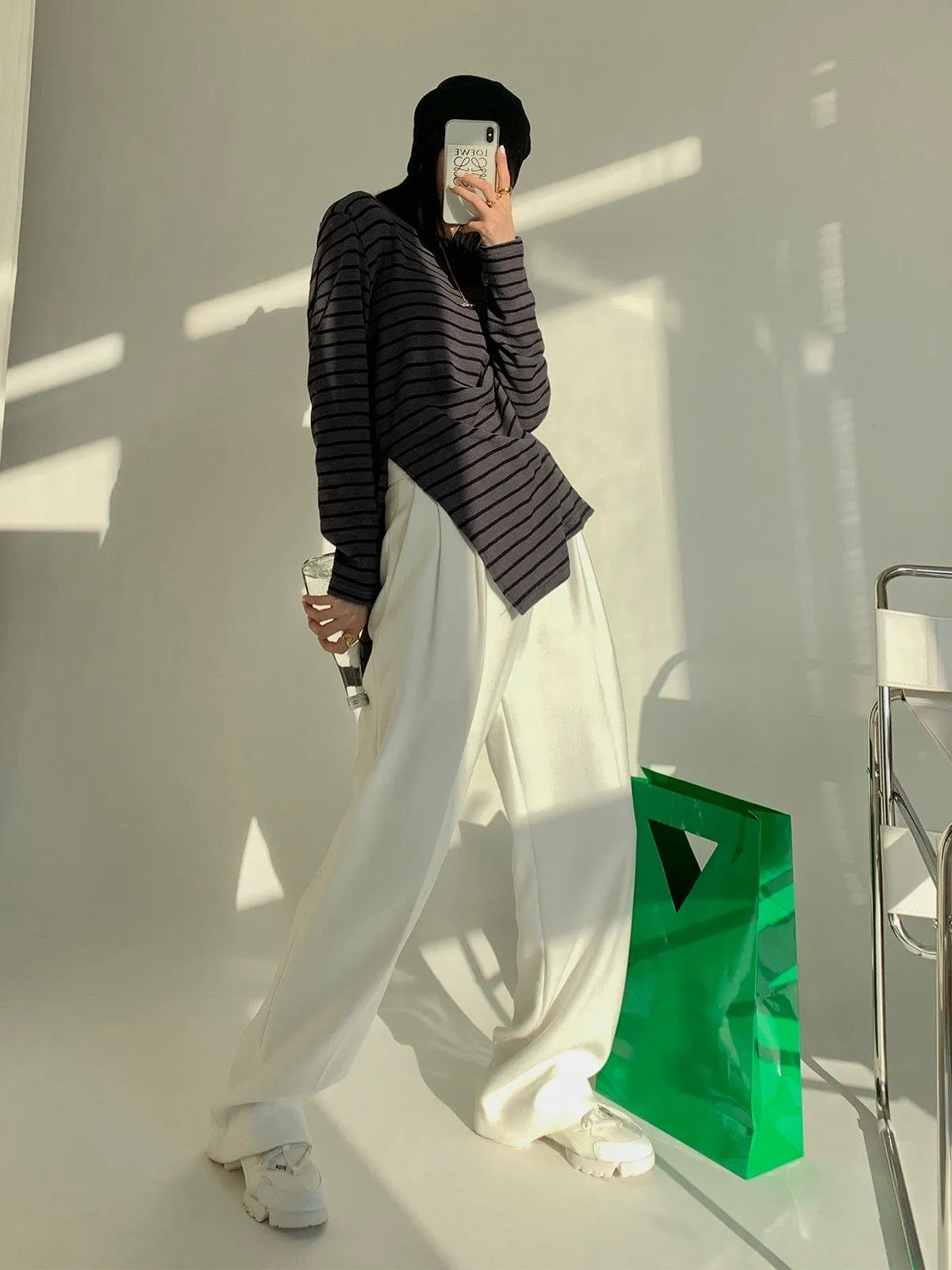 High-waisted Wide Straight Leg Pants