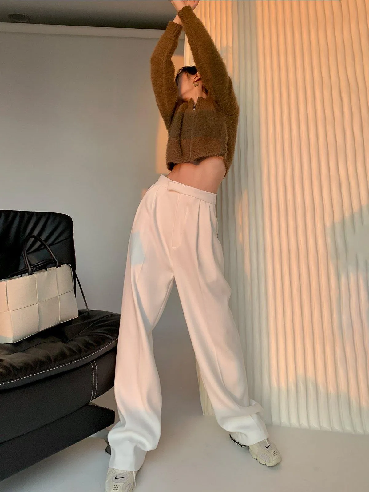 High-waisted Wide Straight Leg Pants