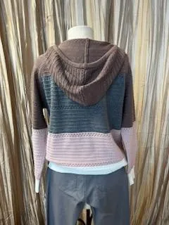 Hooded Sweater Neutral Stripes | Veveret