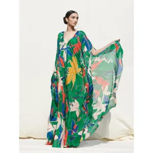 MANDIRA WIRK Kaftan withLycra Net Slip Green (Set of 2)