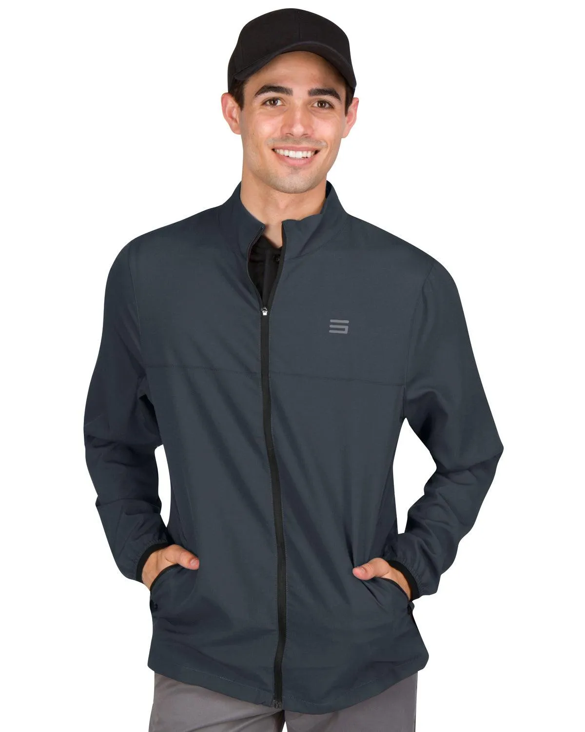 Mens Golf Zippered Windbreaker Jacket
