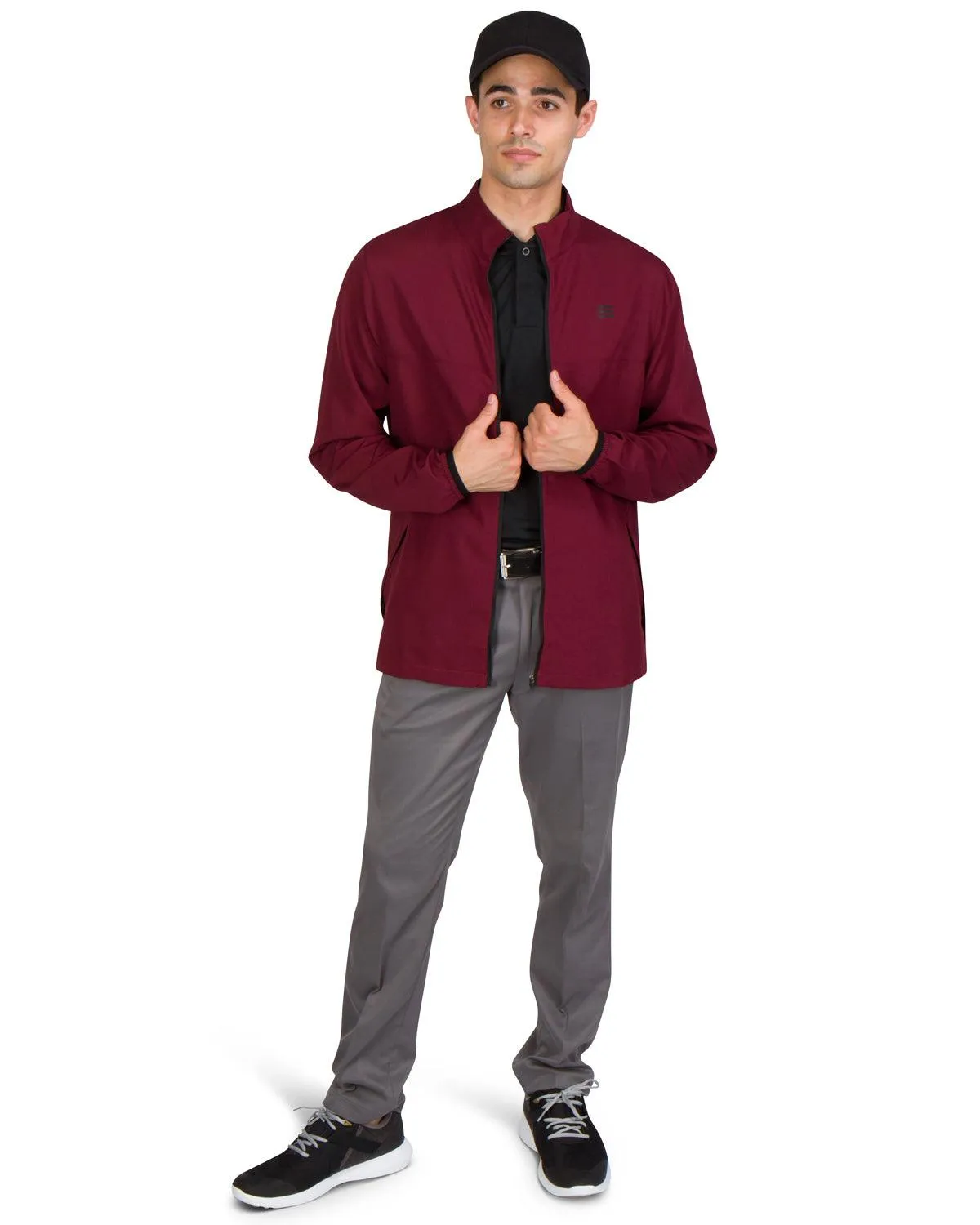 Mens Golf Zippered Windbreaker Jacket