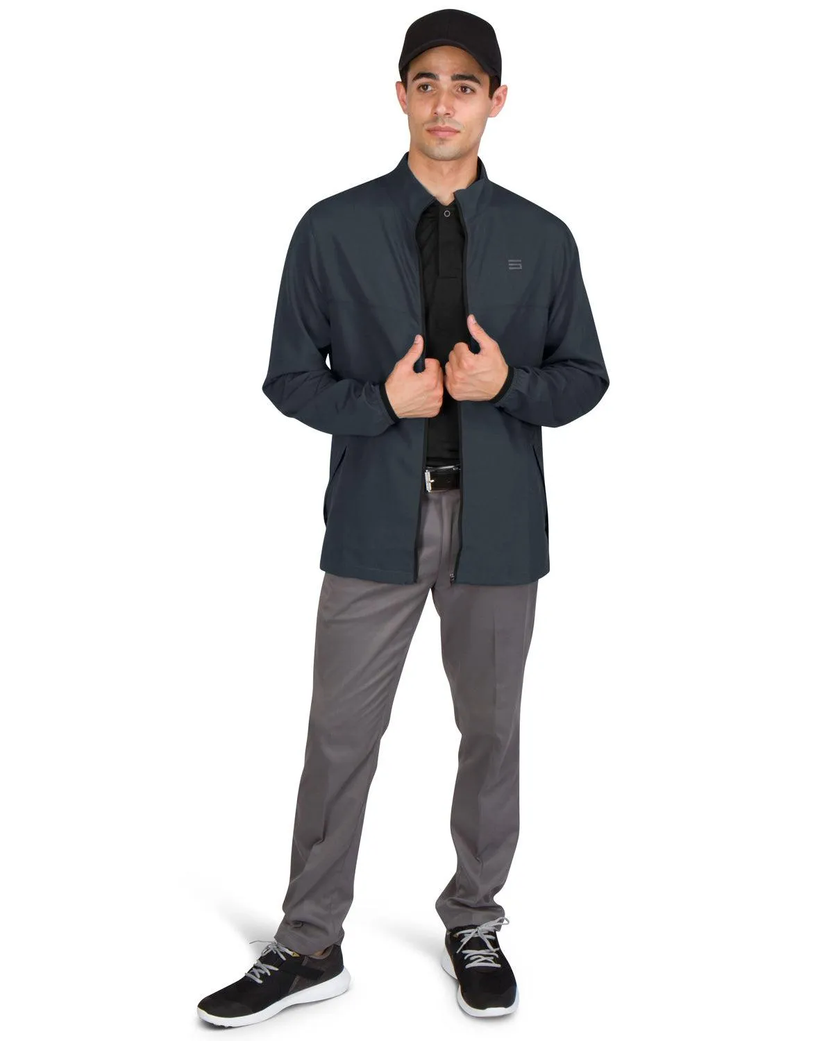 Mens Golf Zippered Windbreaker Jacket