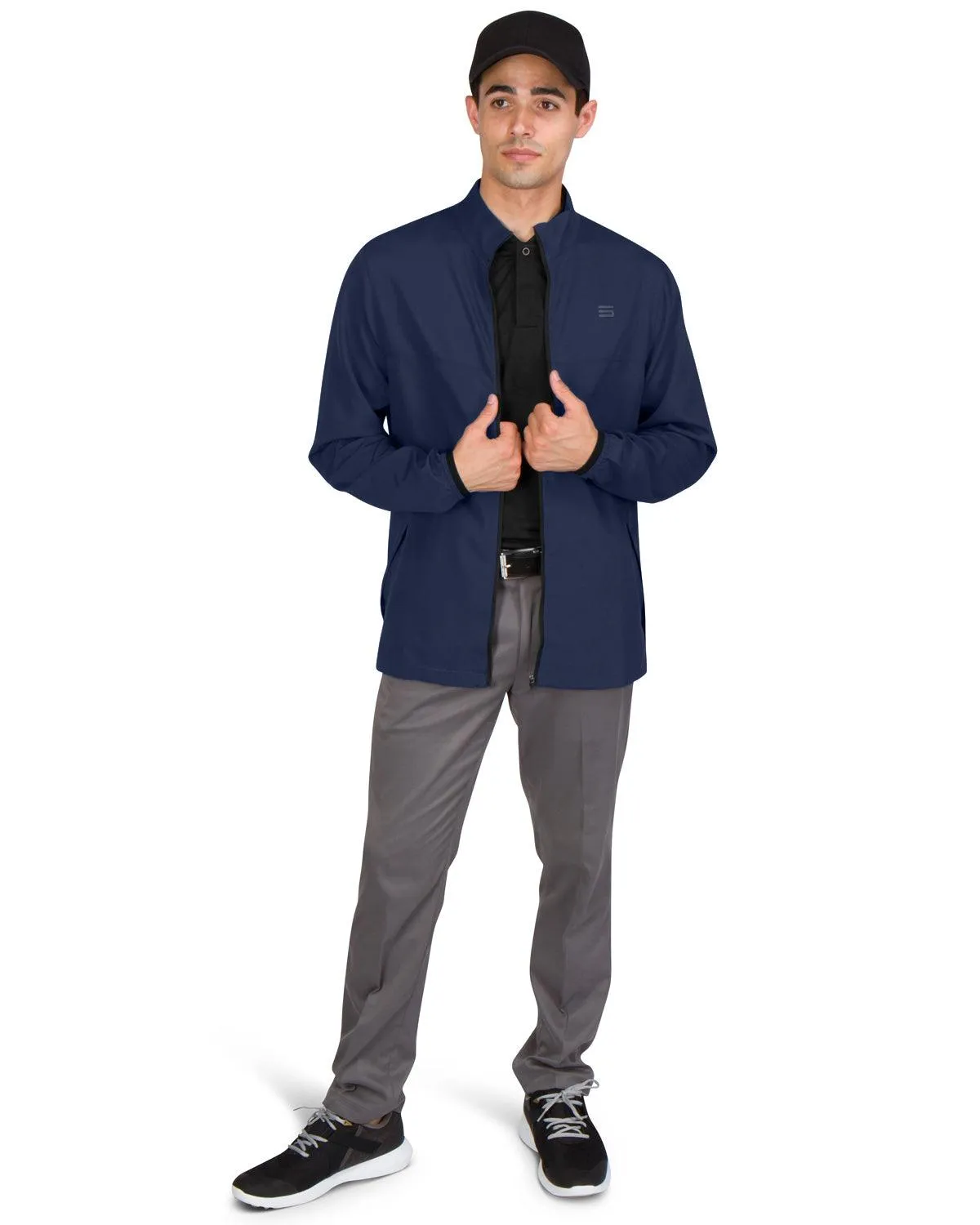 Mens Golf Zippered Windbreaker Jacket