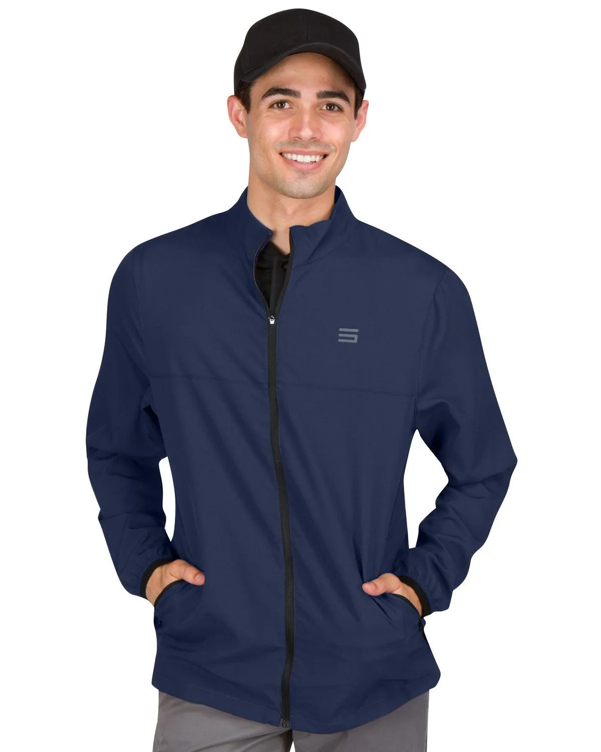 Mens Golf Zippered Windbreaker Jacket