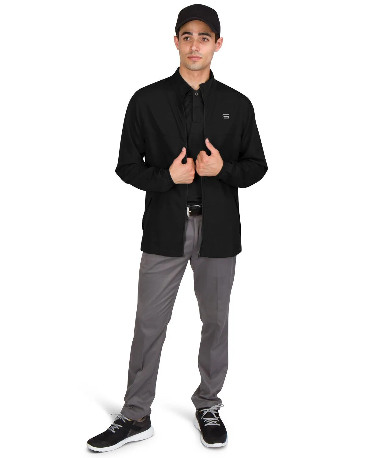 Mens Golf Zippered Windbreaker Jacket