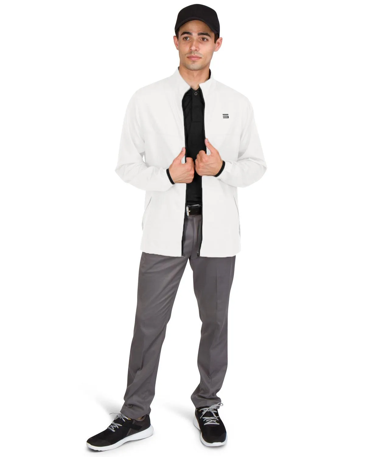 Mens Golf Zippered Windbreaker Jacket