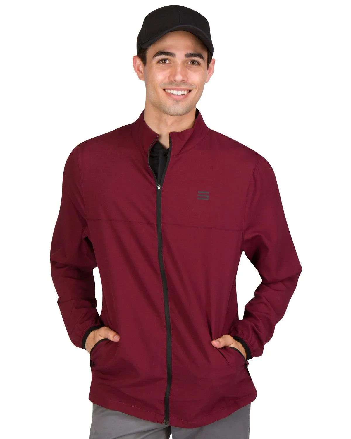 Mens Golf Zippered Windbreaker Jacket