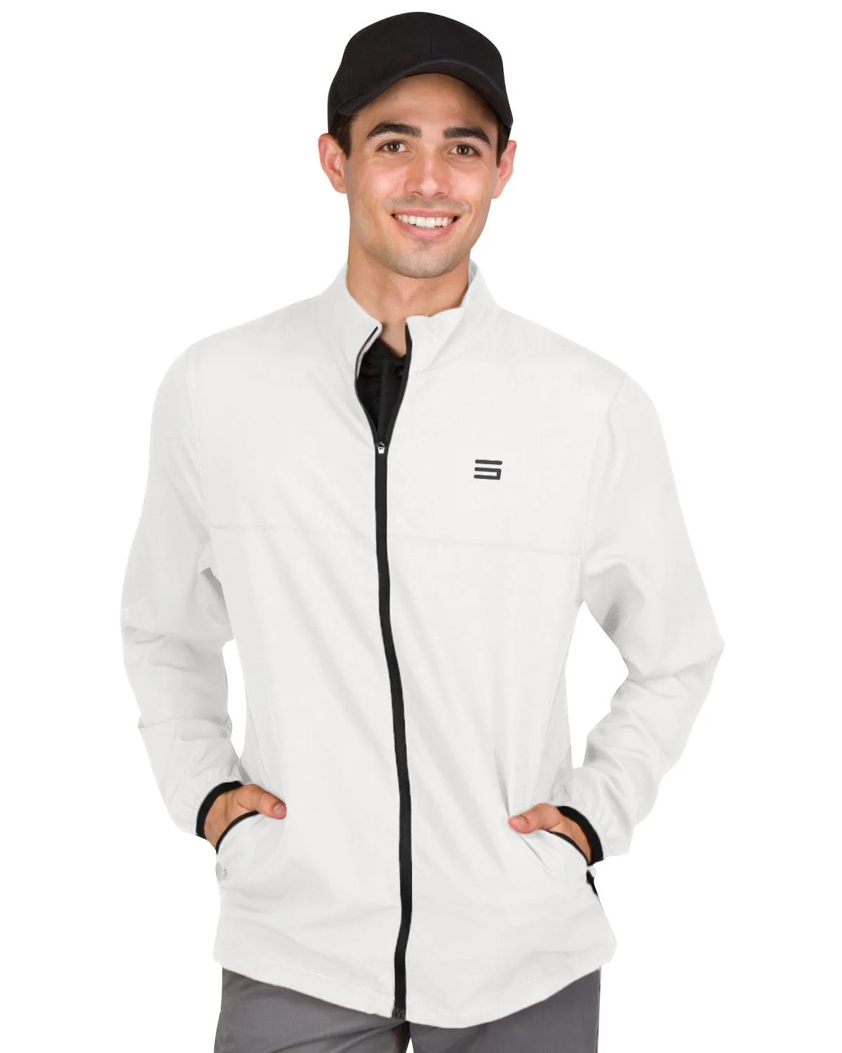 Mens Golf Zippered Windbreaker Jacket
