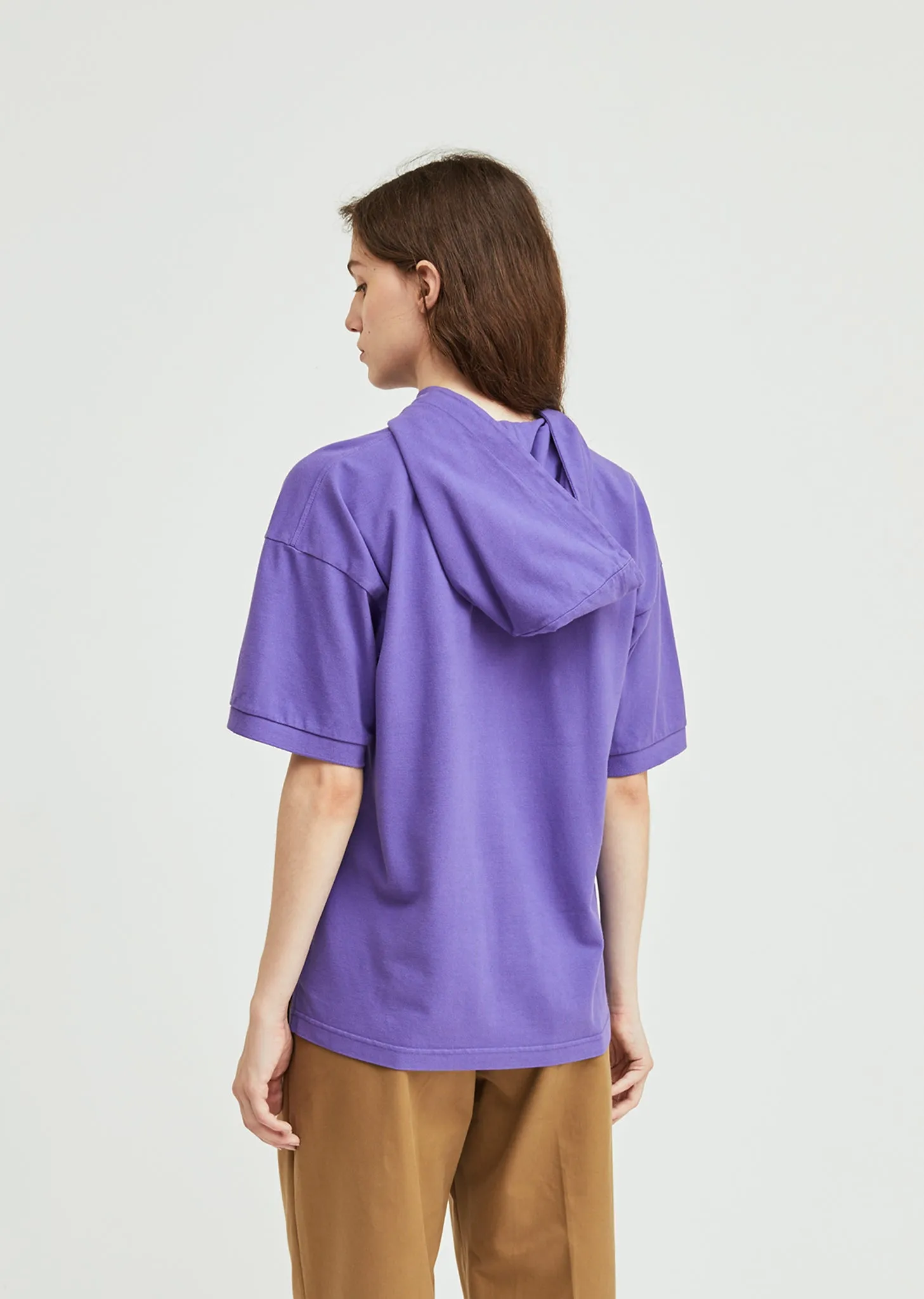Monogram Logo Hooded Polo Shirt