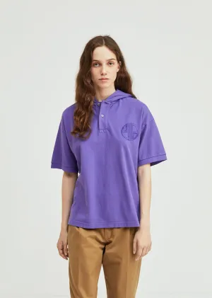 Monogram Logo Hooded Polo Shirt