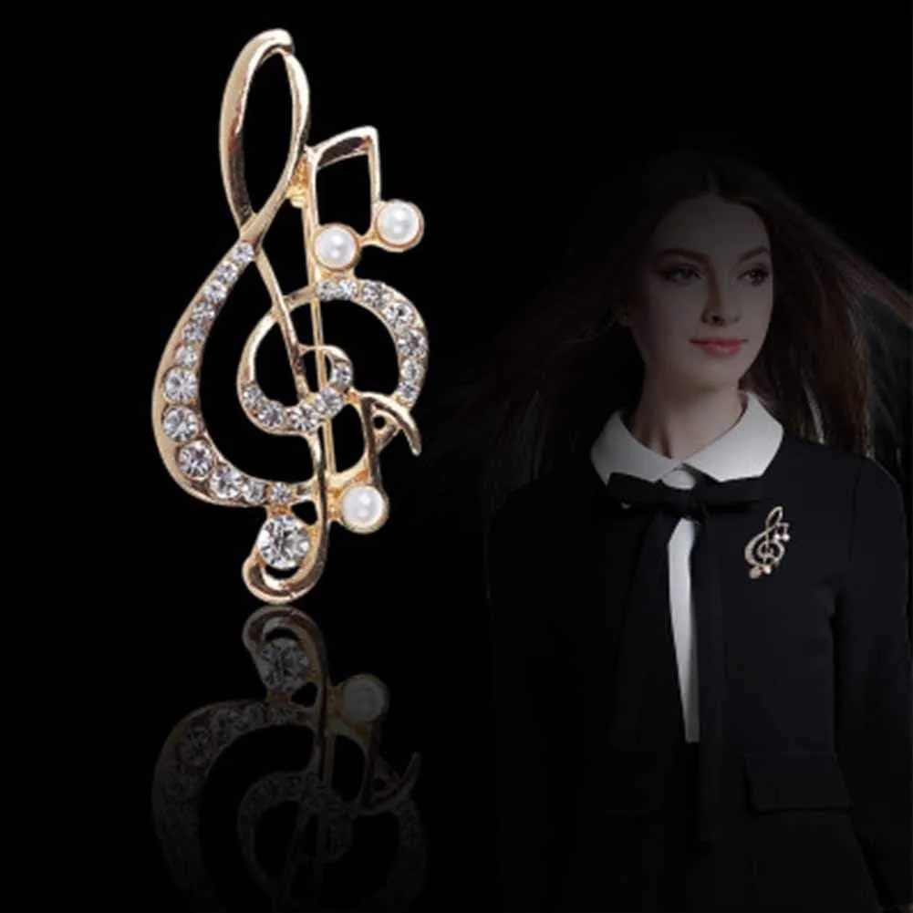 Music Note Brooch Pins for Women Gold Music Note Sheet Brooch Music Sign Brooch Rhinestaone Flower Note Treble Clef Brooch Pin Scarf Buckle Wedding Concert Party Jewelry Gift