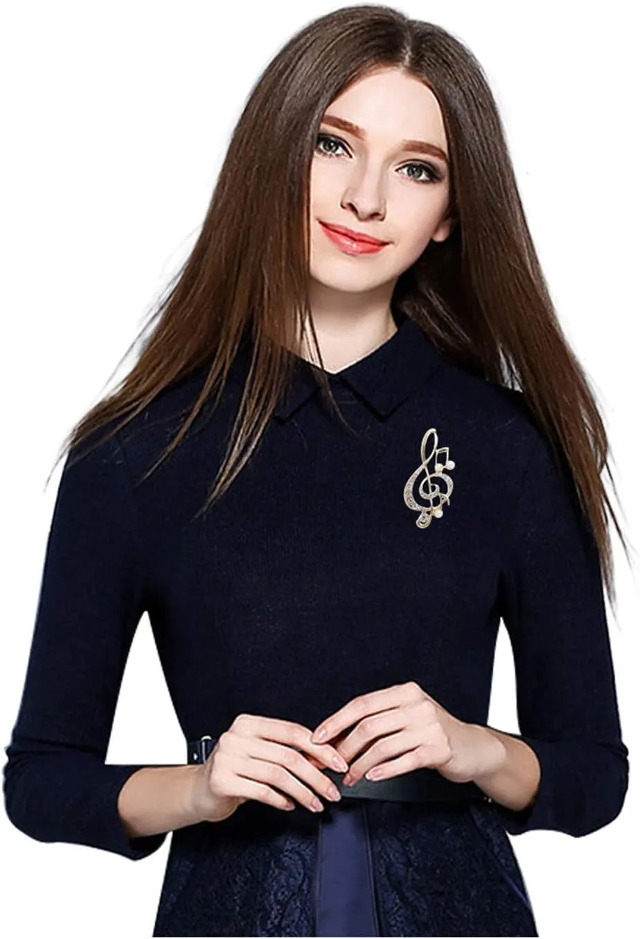 Music Note Brooch Pins for Women Gold Music Note Sheet Brooch Music Sign Brooch Rhinestaone Flower Note Treble Clef Brooch Pin Scarf Buckle Wedding Concert Party Jewelry Gift