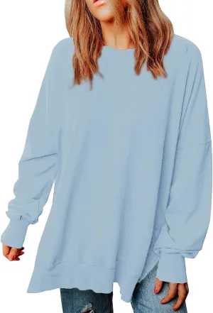 Oversized Sweatshirt for Women Casual Loose Cozy Sweater Long Sleeve Crewneck Lightweight Pullover 2024 Fall Clothes