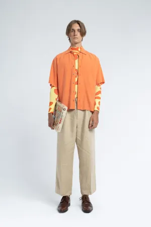 Pleated Trouser in Beige