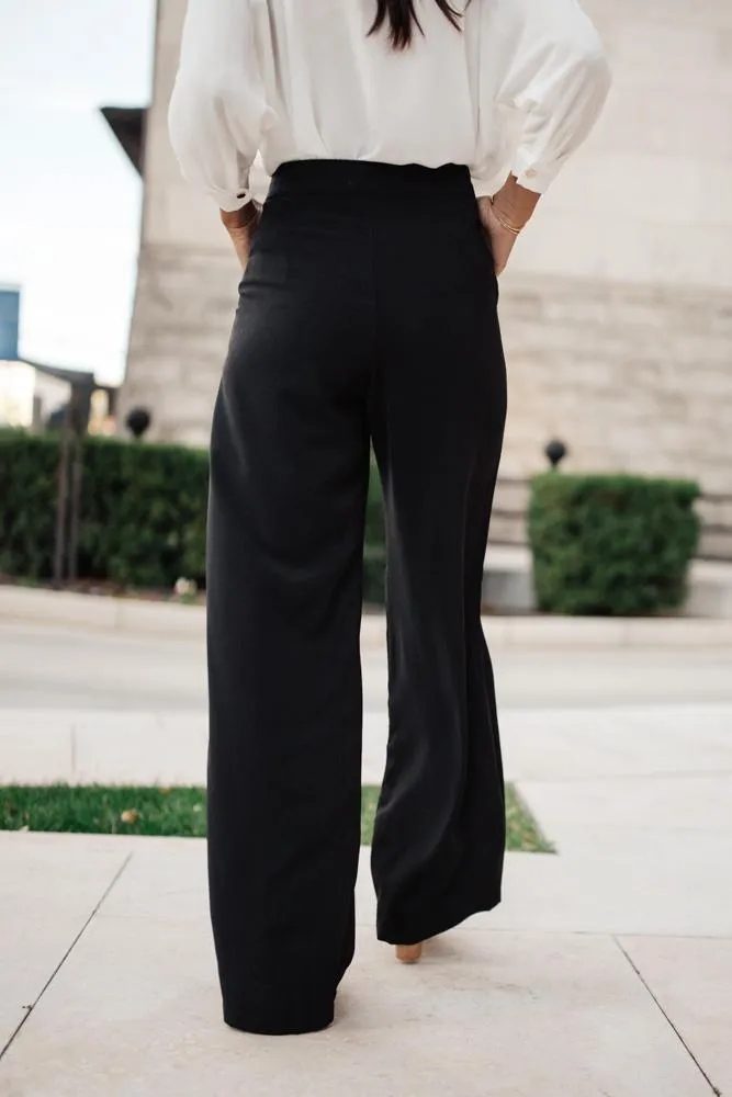 Rigby Wide Leg Trousers in Black