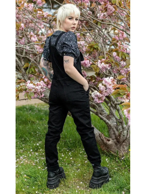 Run & Fly - New Fit Black Stretch Denim Dungarees