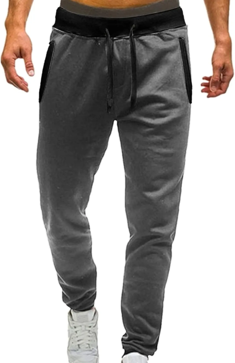 sdbrld Sweatpants For Men Men's Cotton Sport Joggers Fashion Solid Drawstring Cargo Pants Hiking Running Sweatpants Trousers