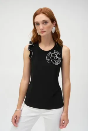 Silky Knit And Chiffon Top