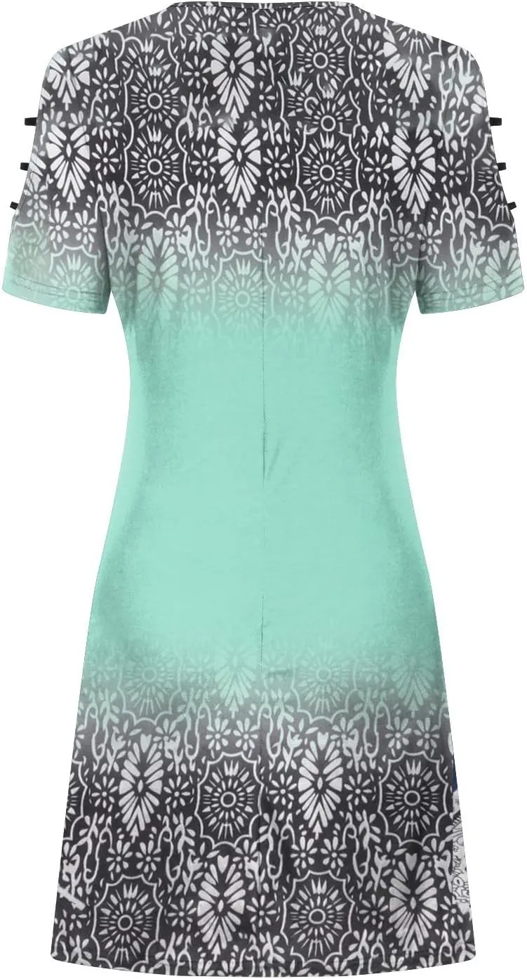 Summer Dresses for Women 2025 Beach Loose Casual A Line Midi Dress Vacation Wear Sleeveless Sundress with Pockets