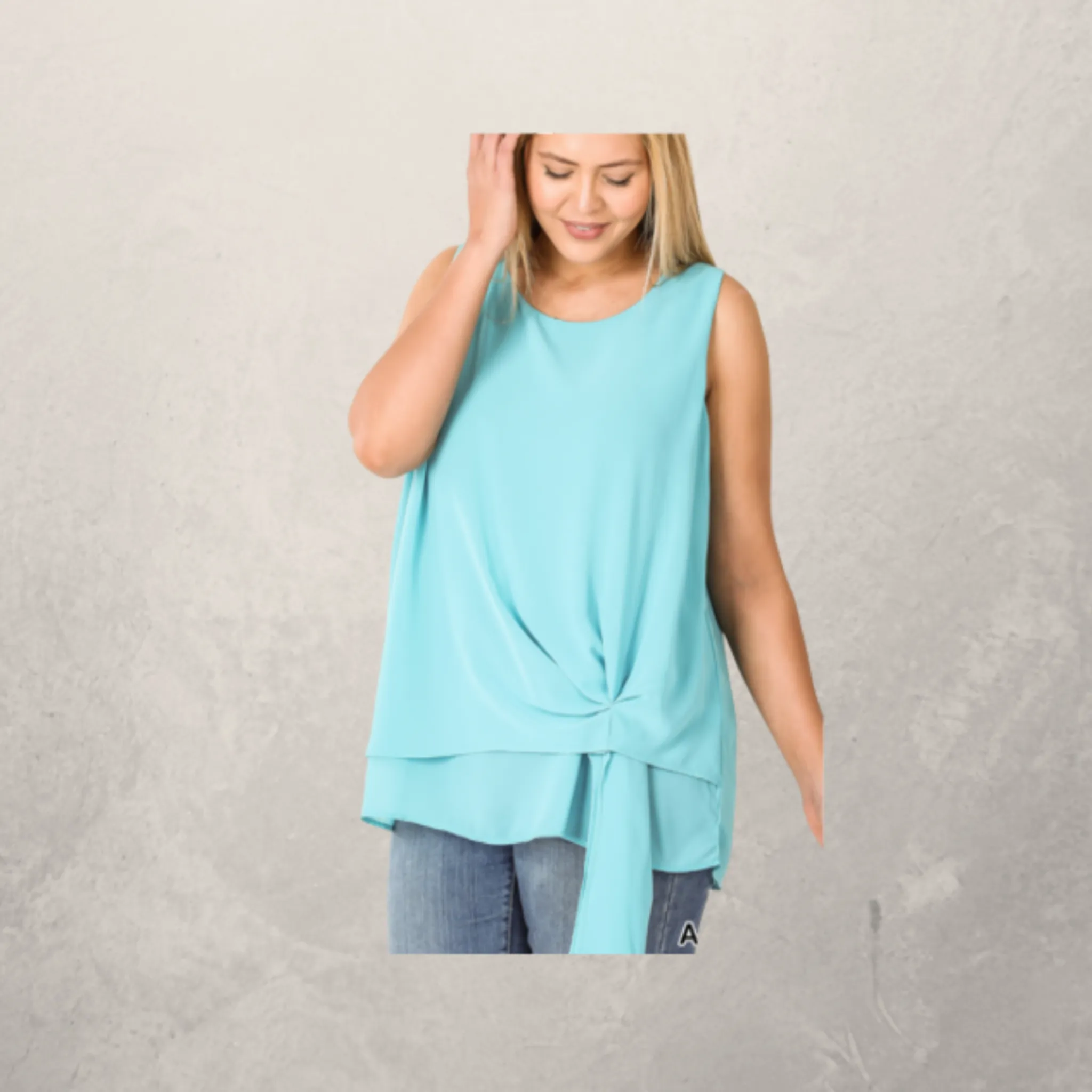 Woven Chiffon Sleeveless Side Tie Top