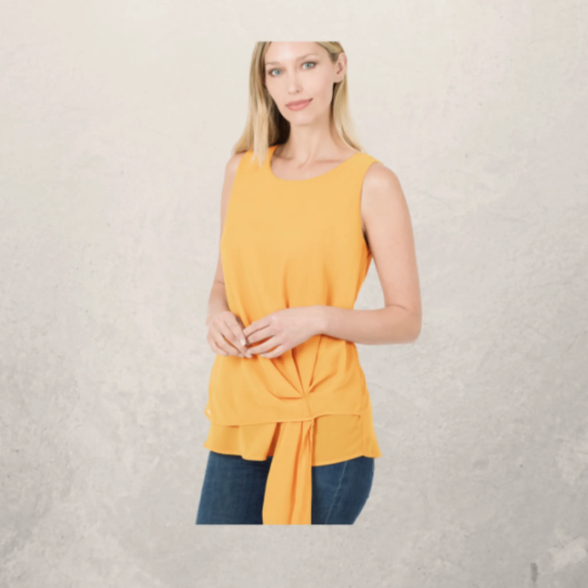 Woven Chiffon Sleeveless Side Tie Top